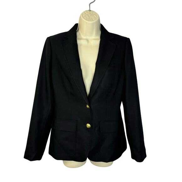 J.Crew Navy Preppy Academia Wool Rhodes Blazer Schoolboy Gold Buttons Women's 4 - Picture 2 of 12